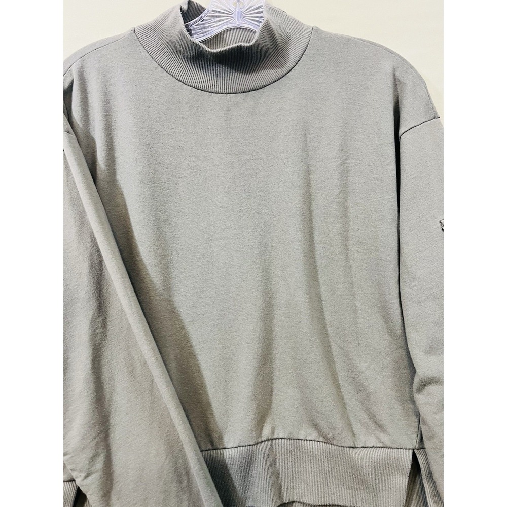 All In Motion Womens Moss Green Mock Neck Pullover Sweatshirt Small Cotton Blend